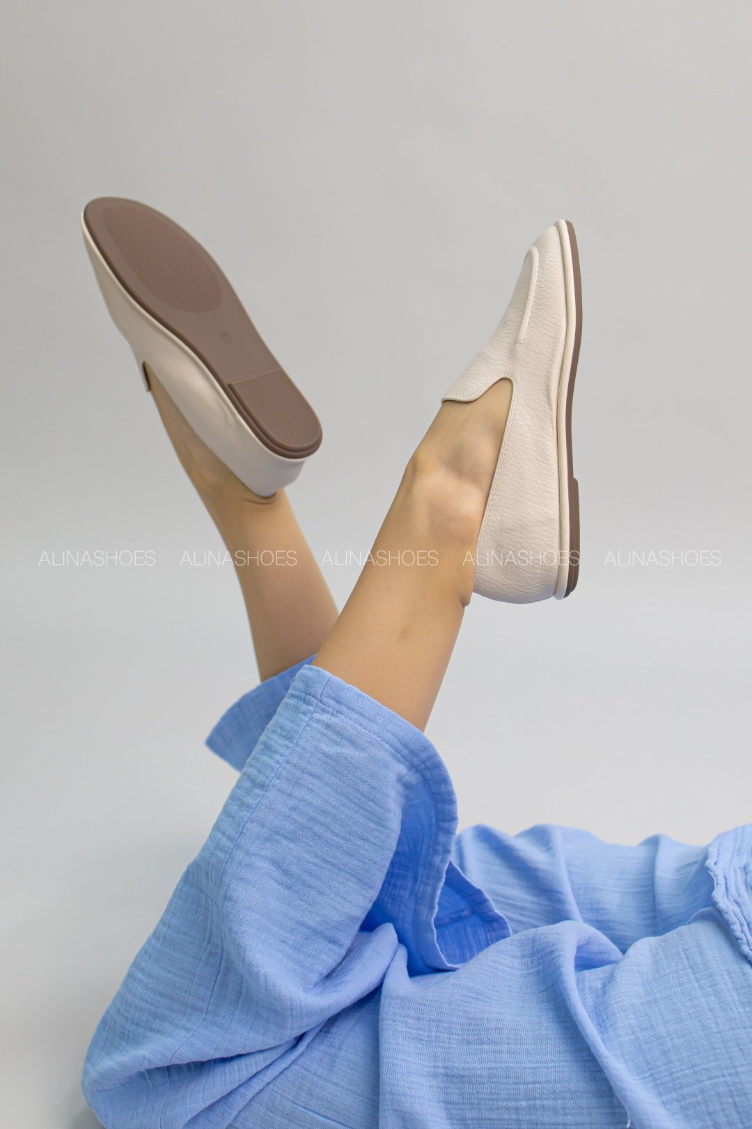 Мокасины alinashoes бежевый купить,NaN