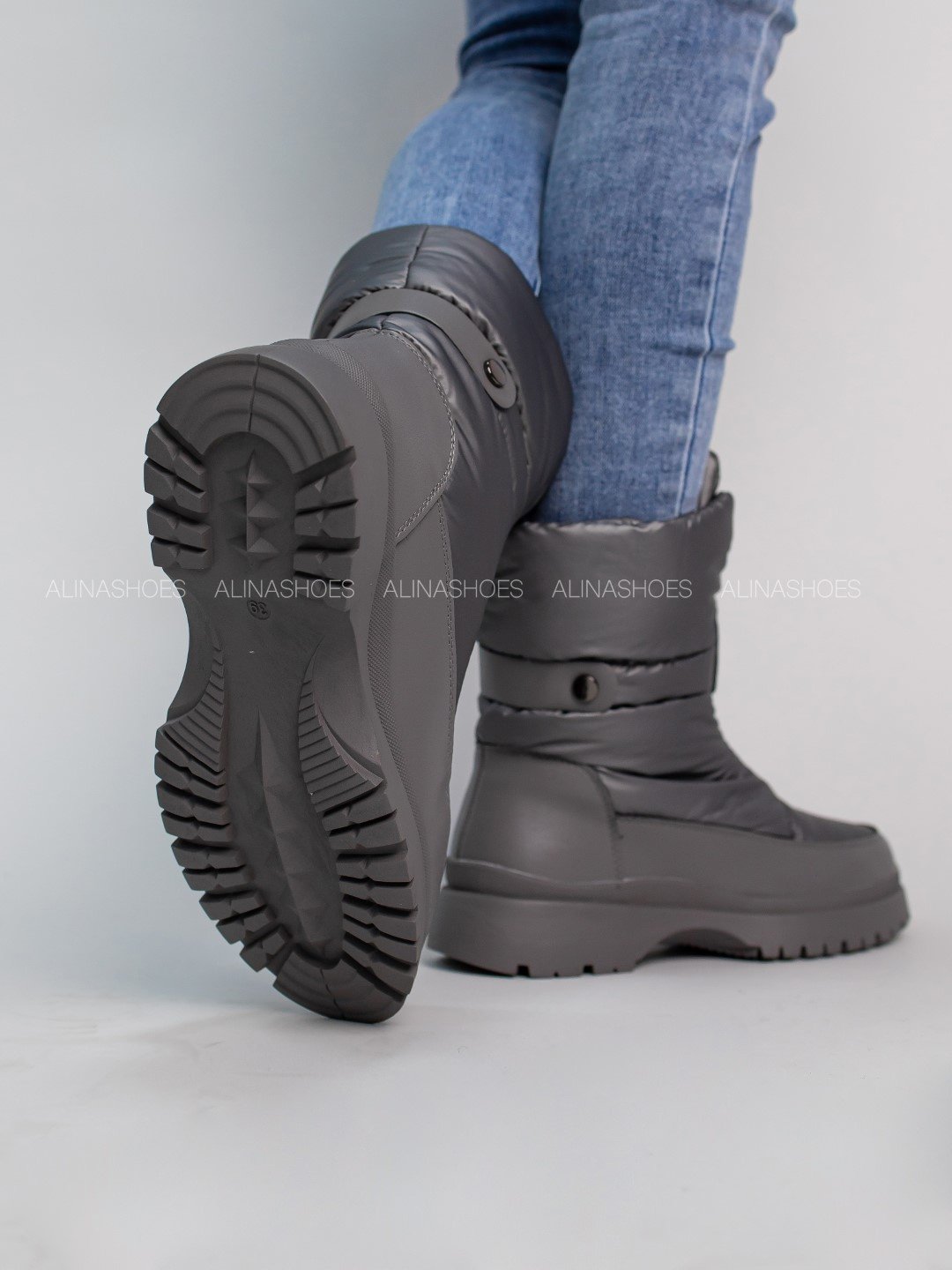 Дутики alinashoes серый купить,NaN