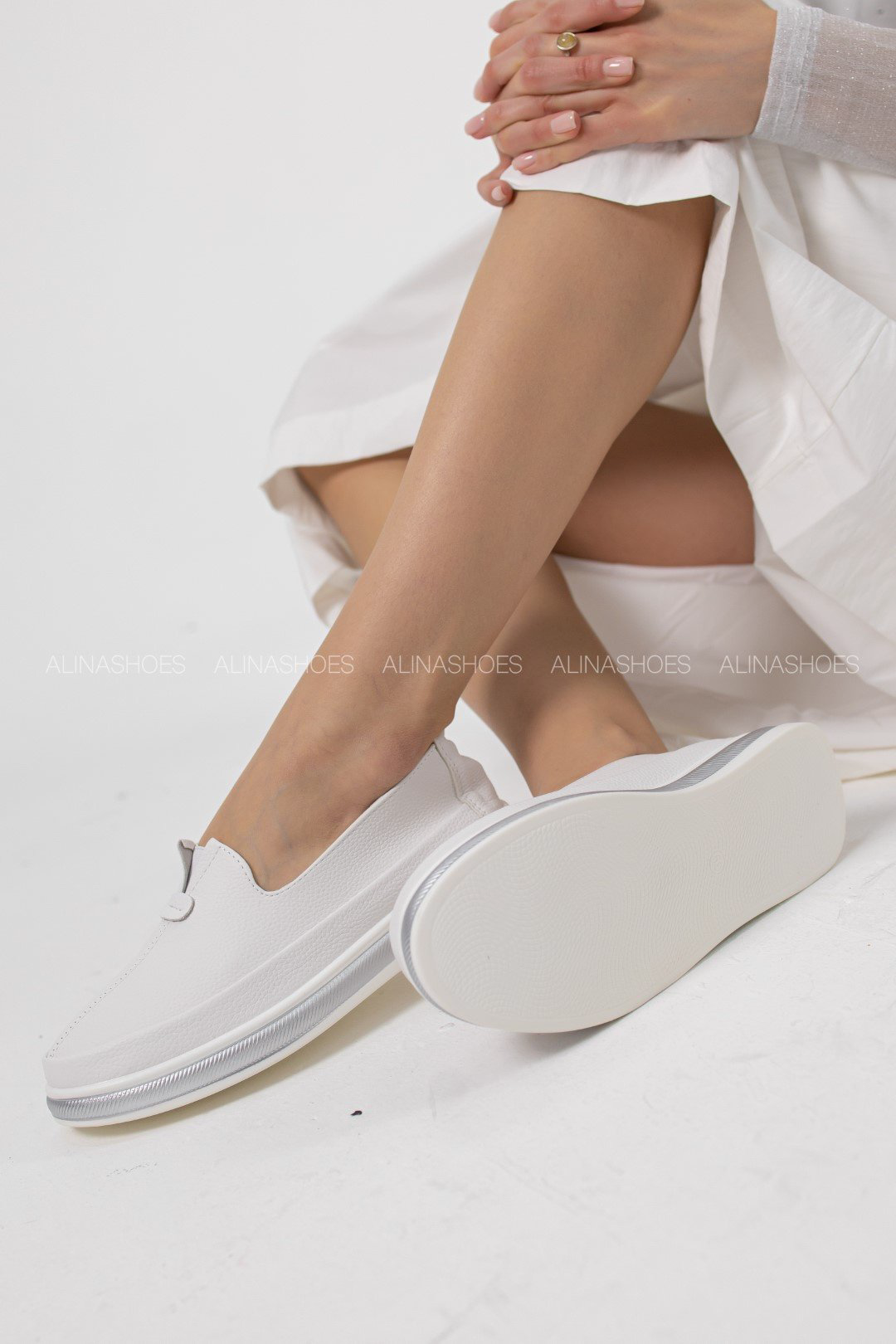 Мокасины alinashoes белый купить,NaN