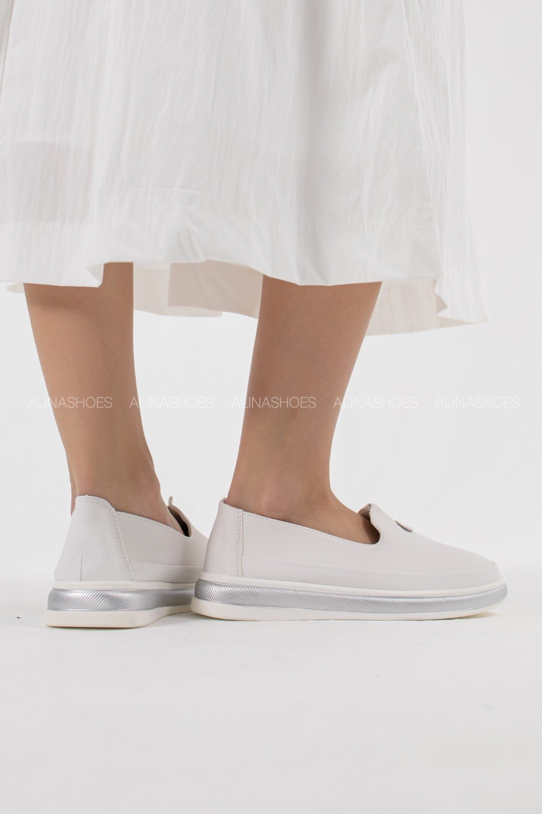 Мокасины alinashoes белый купить,NaN
