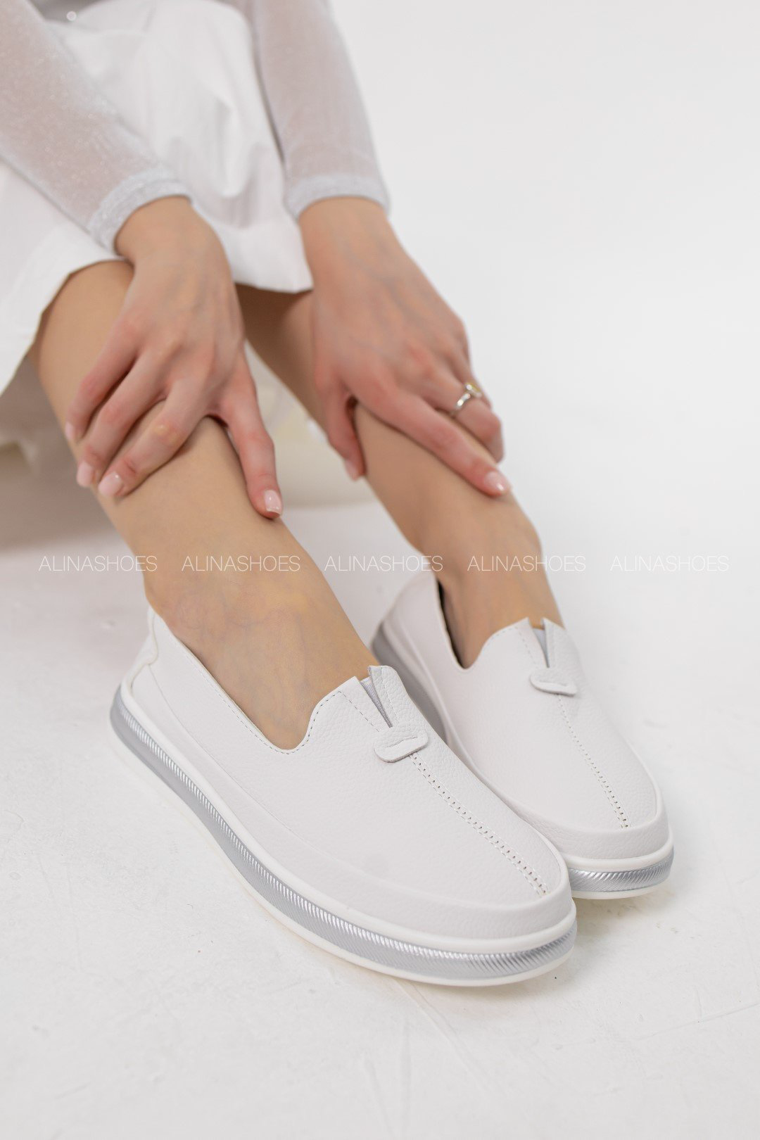 Мокасины alinashoes белый купить,NaN