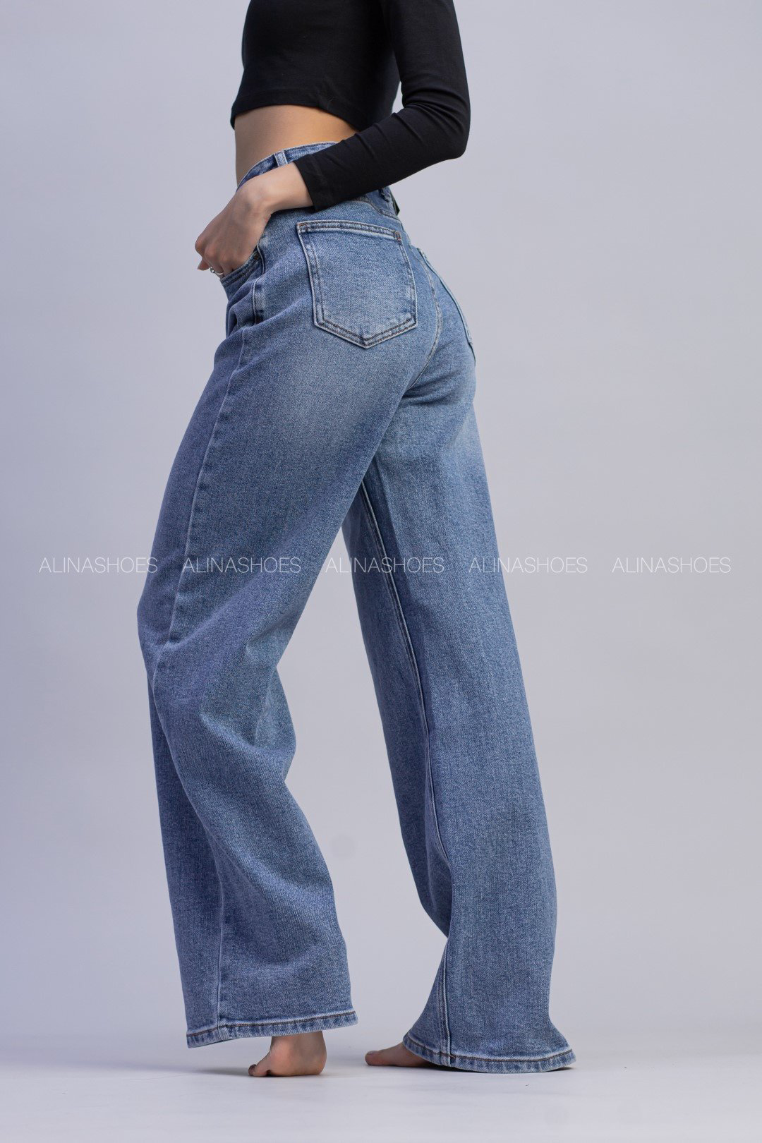 Джинсы прямые alinashoes синий купить,NaN