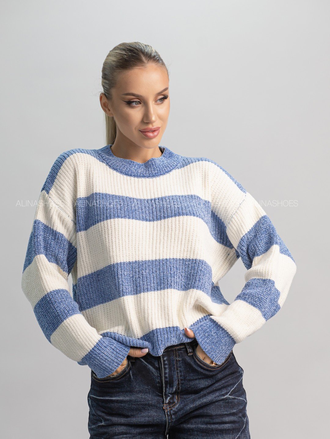 Джемпер alinashoes голубой купить,NaN