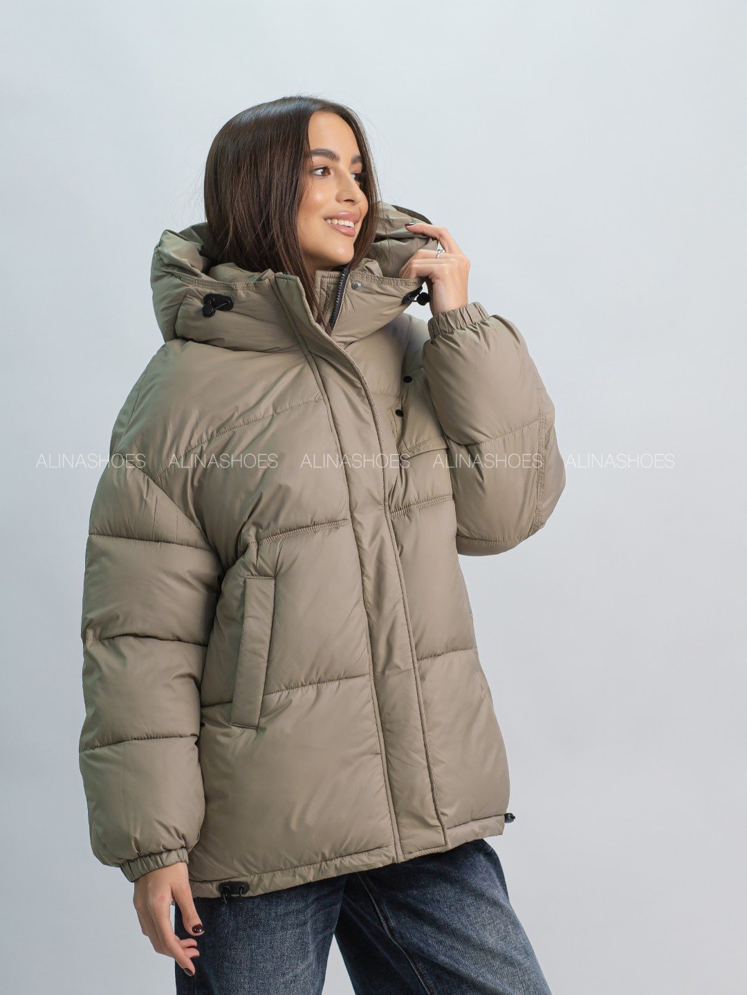 Зимняя куртка alinashoes темно-бежевый купить,NaN