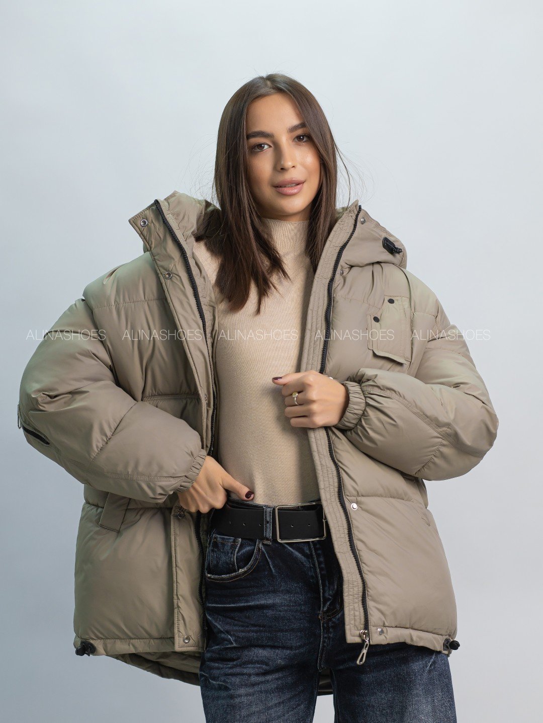 Зимняя куртка alinashoes темно-бежевый купить,NaN