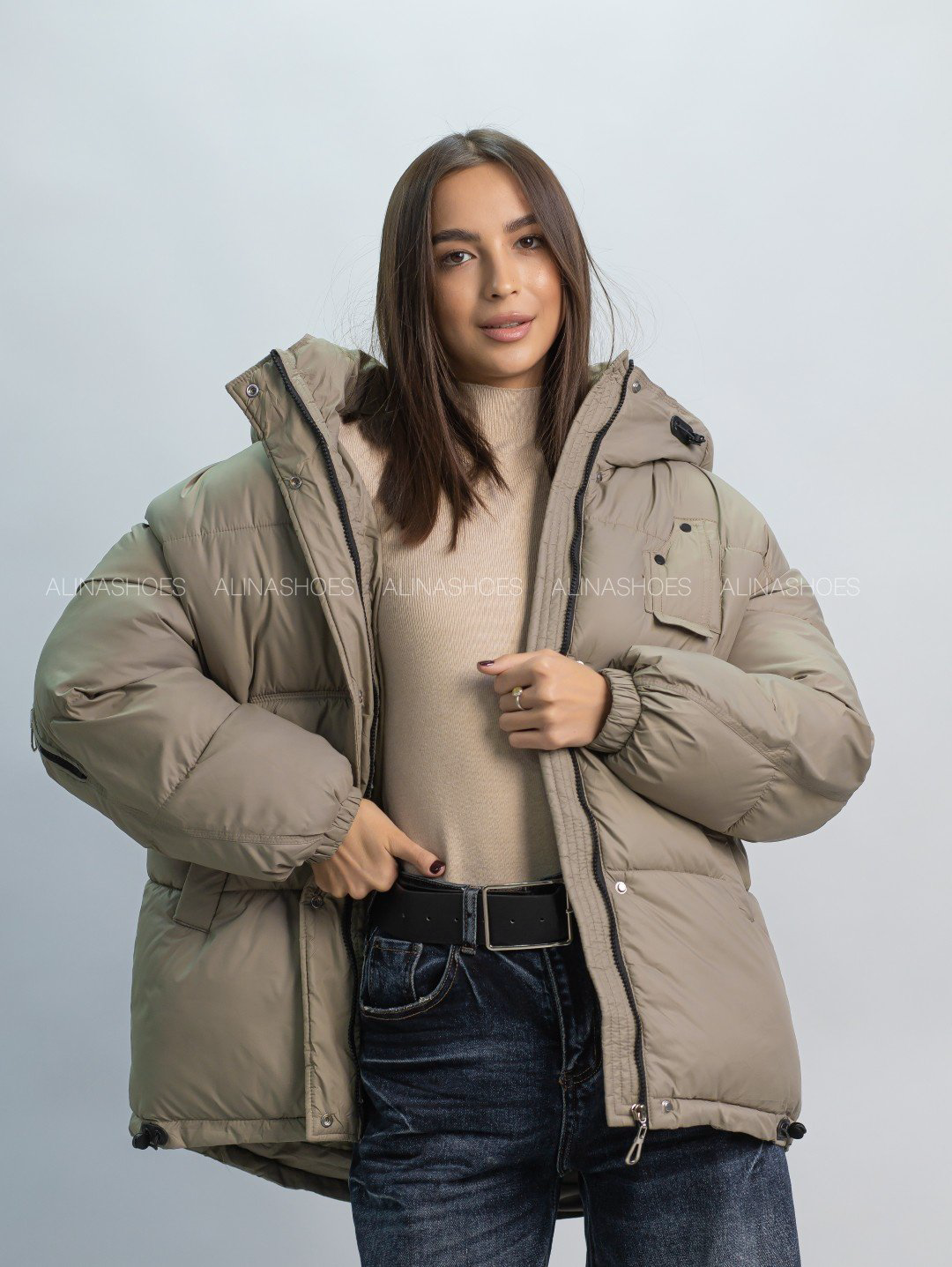 Зимняя куртка alinashoes темно-бежевый купить,NaN