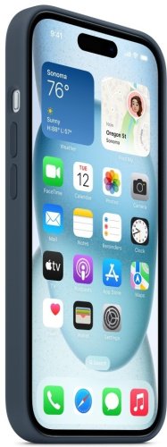 Чехол Apple Silicone Case MagSafe для Apple iPhone 15 Storm Blue купить,NaN