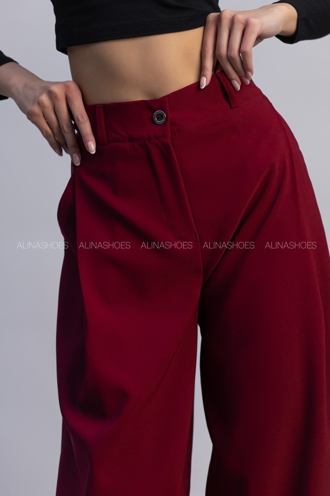 Повседневные брюки alinashoes бордовый купить,NaN