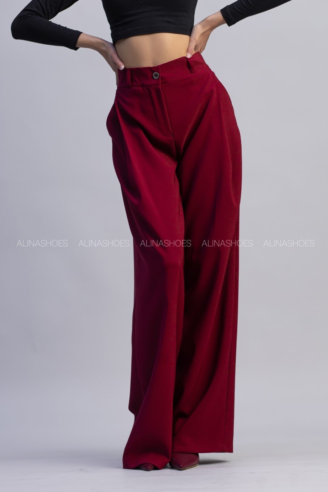 Повседневные брюки alinashoes бордовый купить,NaN