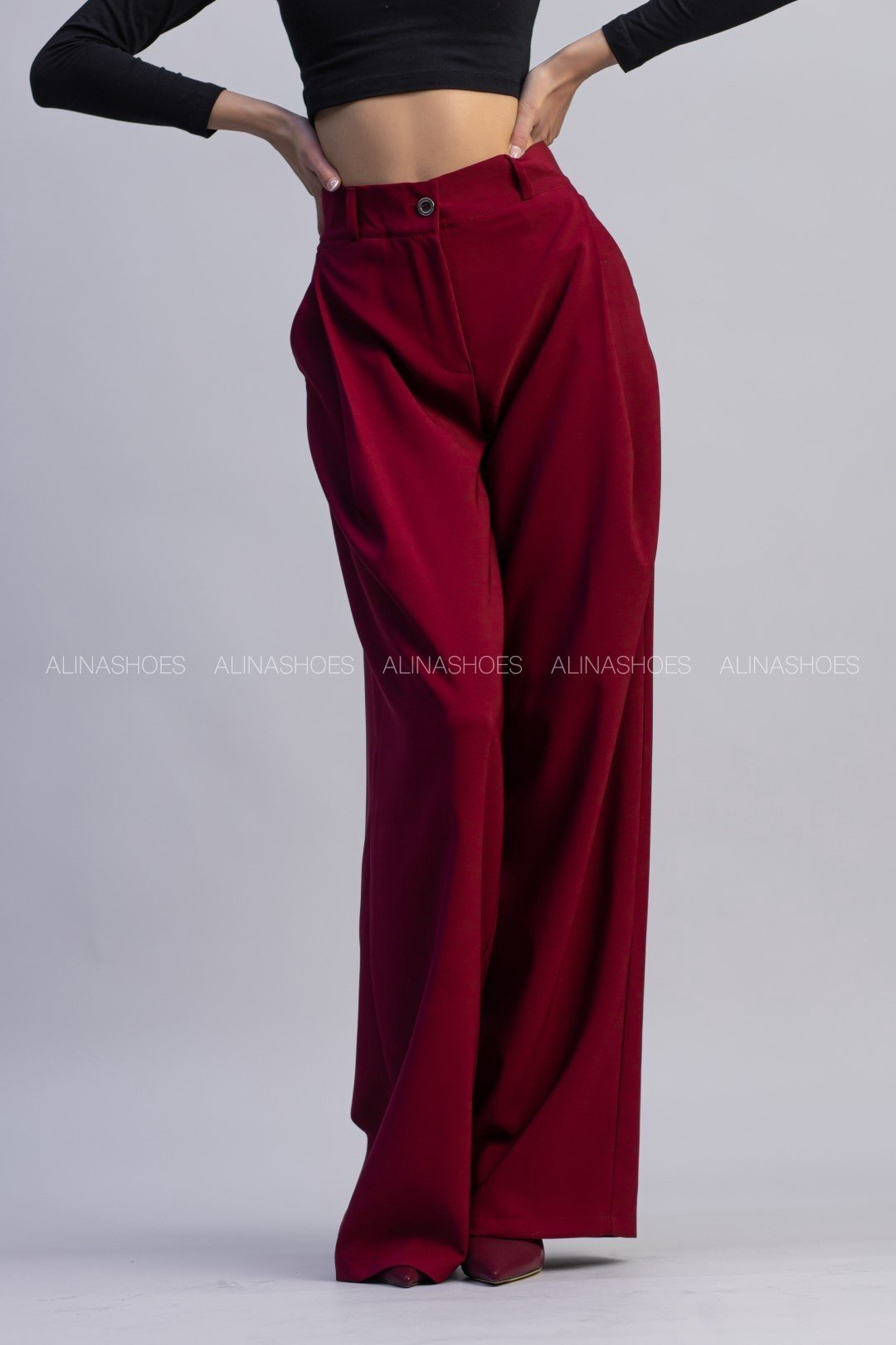 Повседневные брюки alinashoes бордовый купить,NaN