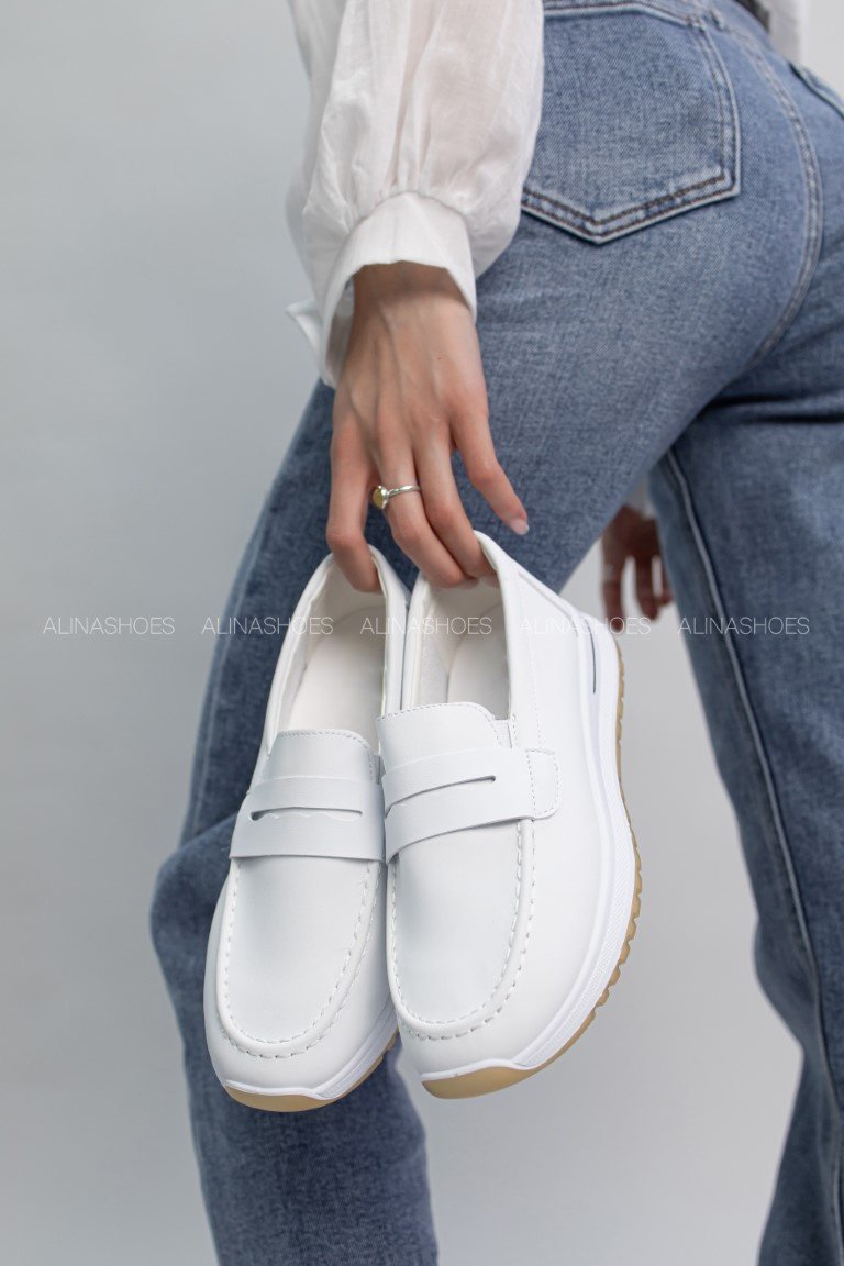 Мокасины alinashoes белый купить,NaN
