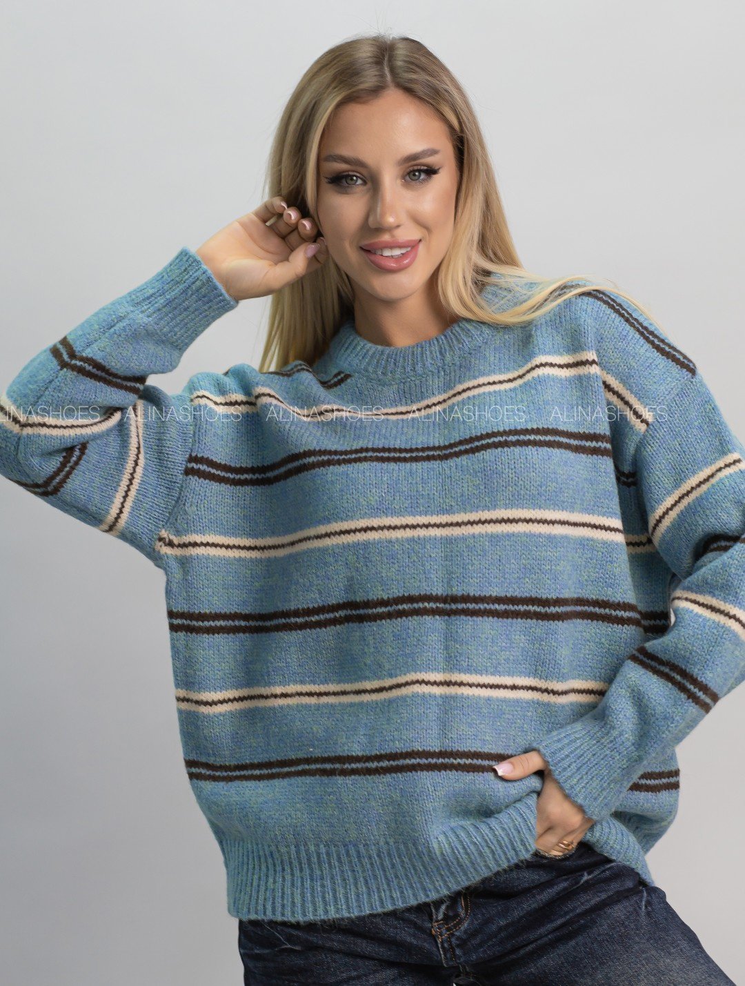 Джемпер alinashoes голубой купить,NaN