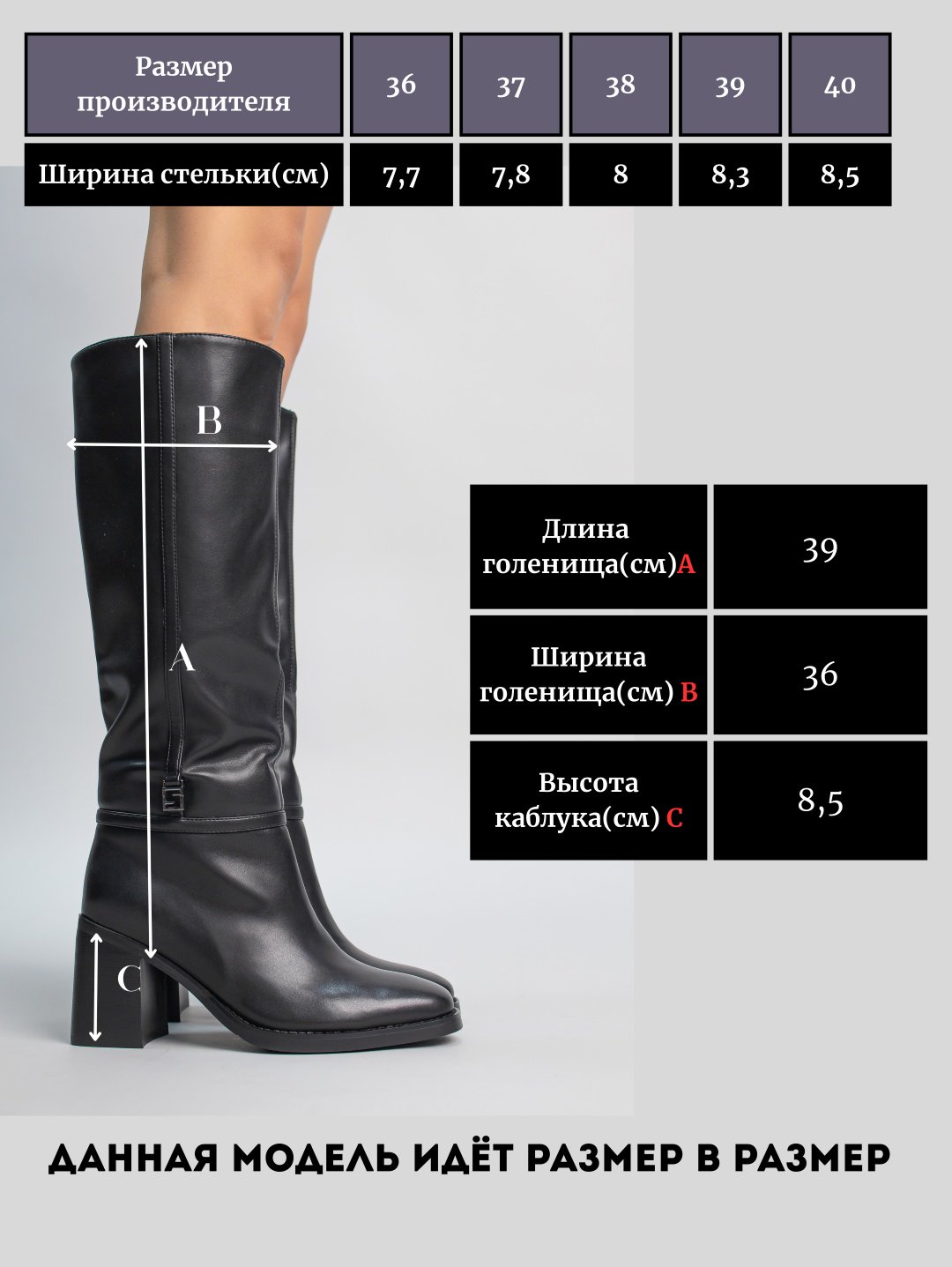 Сапоги alinashoes black 38 купить,NaN