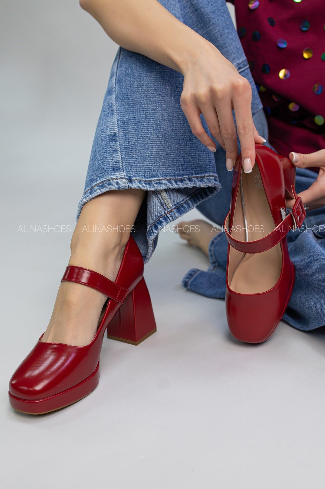 Туфли alinashoes red 40 купить,NaN