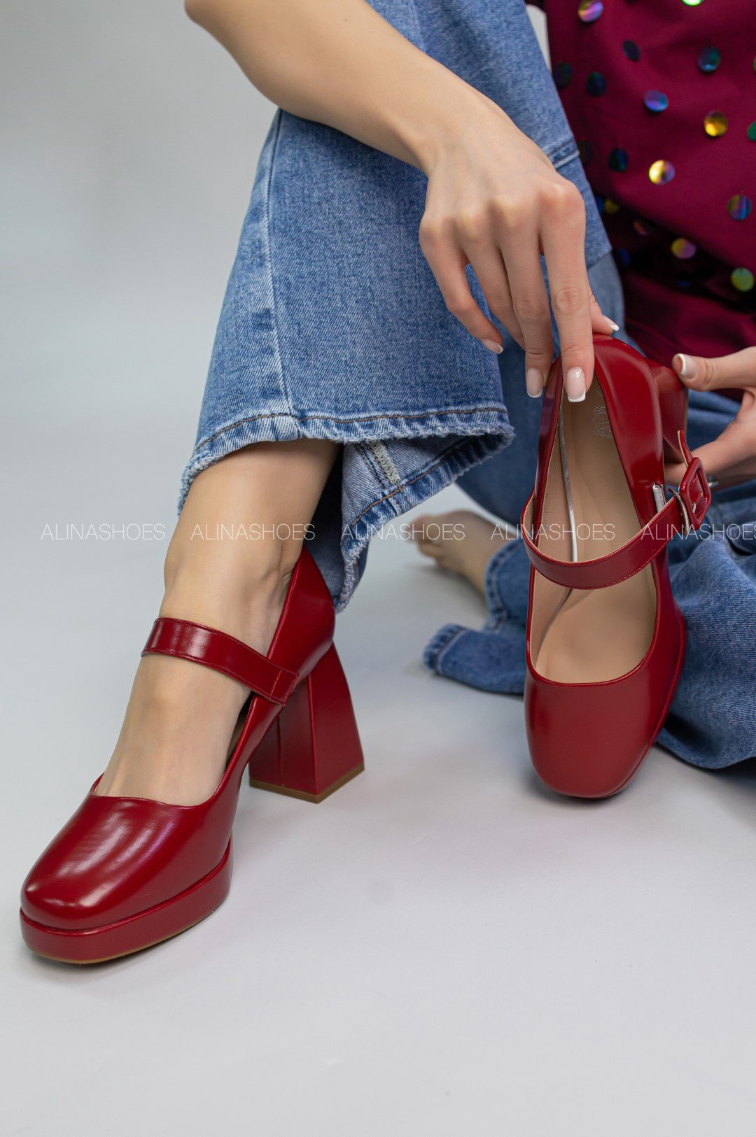 Туфли alinashoes red 40 купить,NaN
