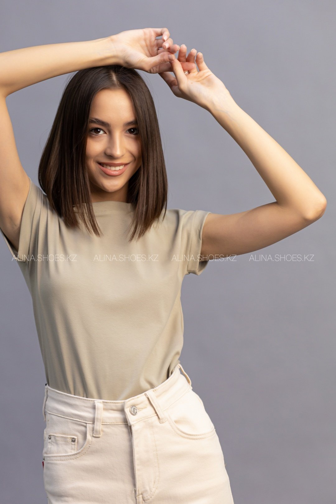 Футболка alinashoes без принта хаки one size купить,NaN