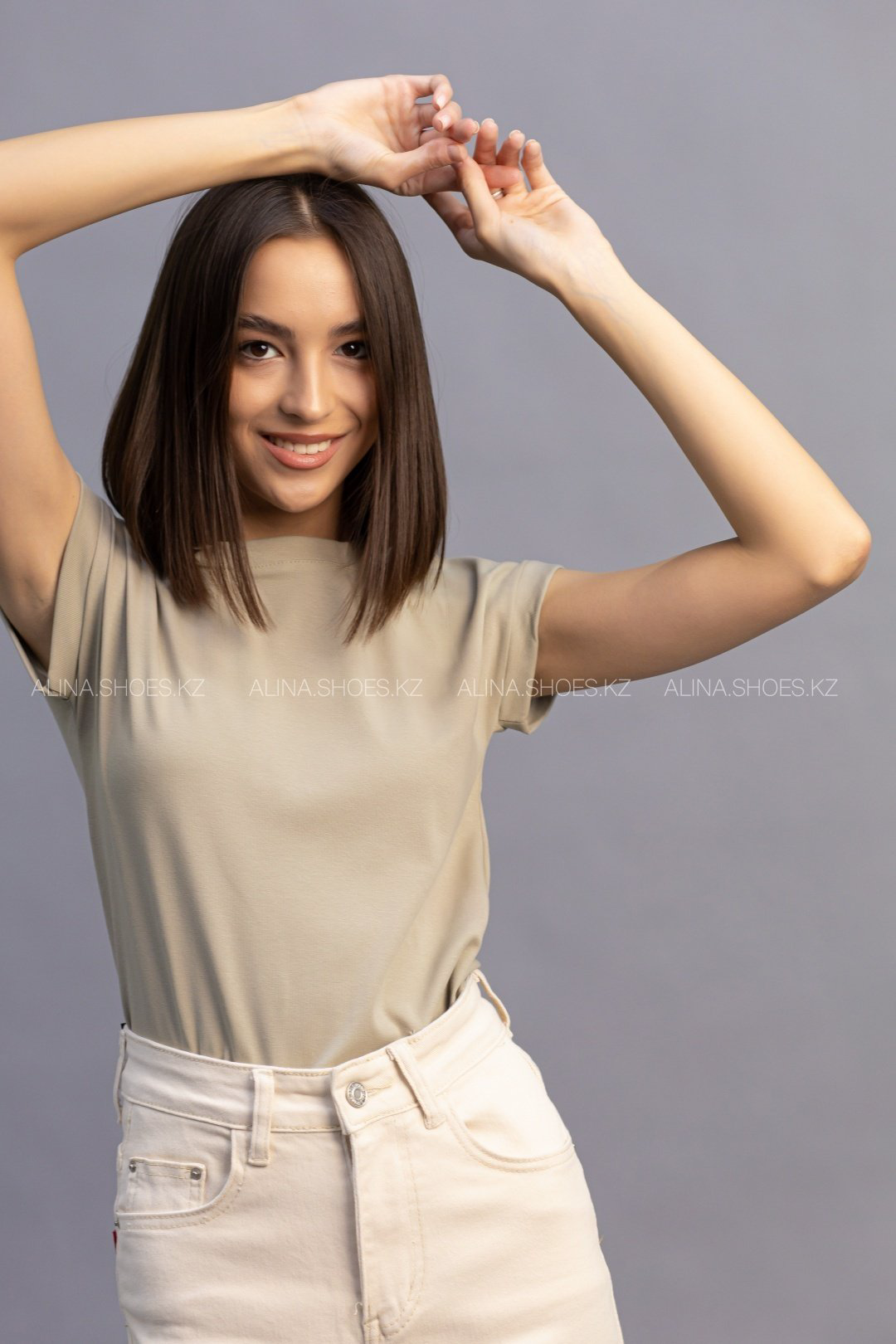 Футболка alinashoes без принта хаки one size купить,NaN