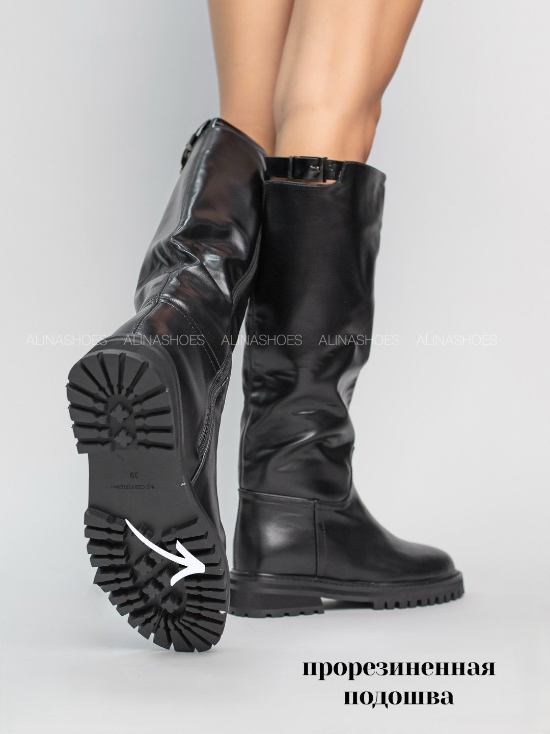 Сапоги alinashoes черный купить,NaN