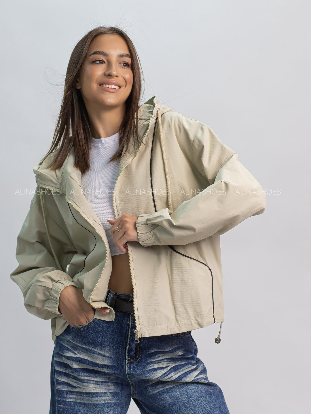 Ветровка alinashoes бежевый купить,NaN