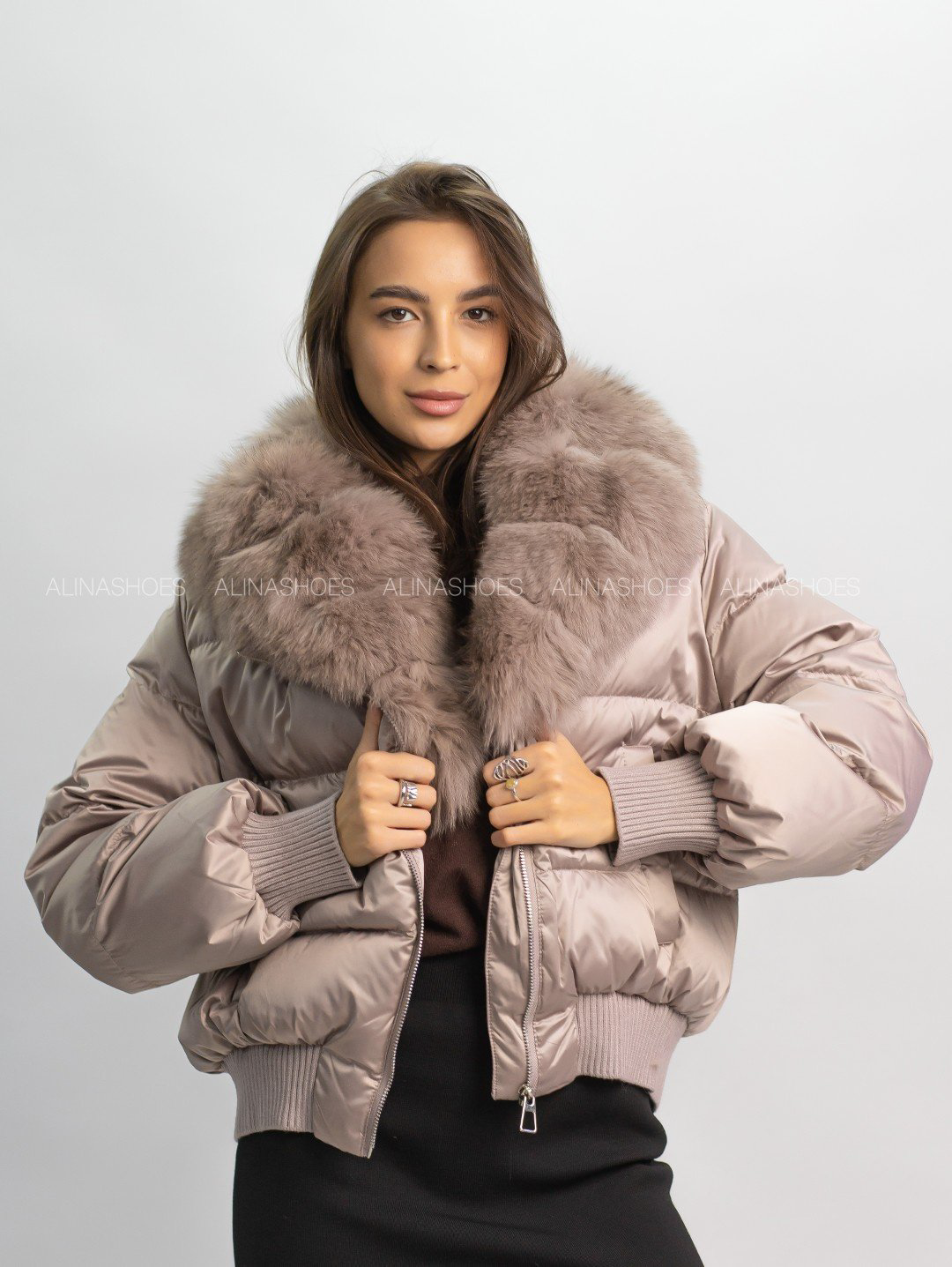 Пуховик alinashoes бежевый купить,NaN