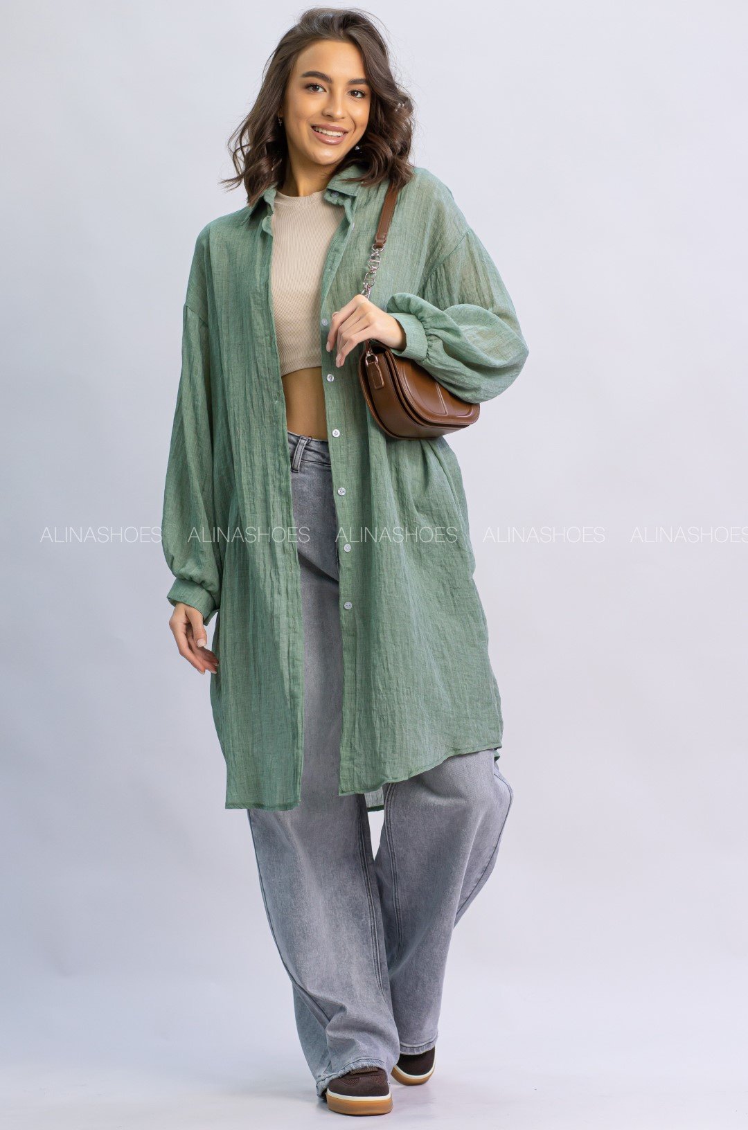 Рубашка alinashoes хаки купить,NaN