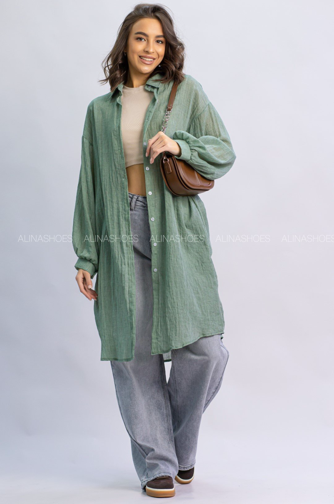 Рубашка alinashoes хаки купить,NaN