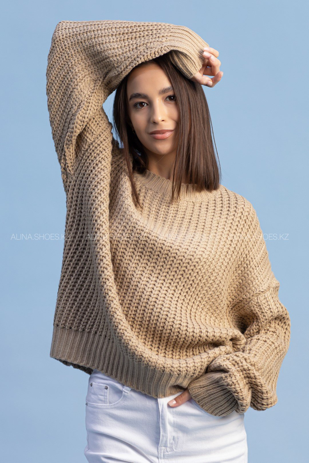 Джемпер alinashoes бежевый купить,NaN