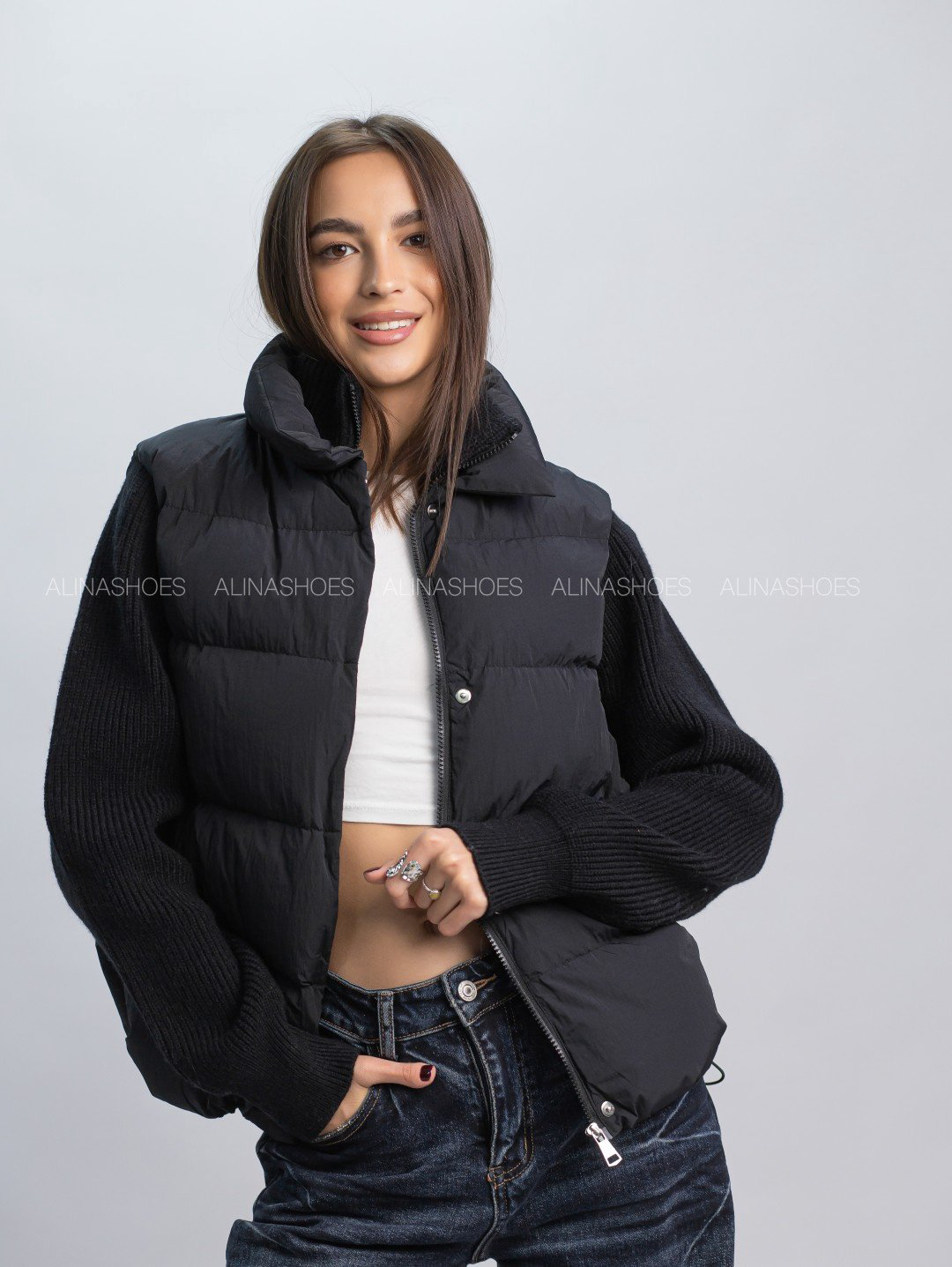 Демисезонная куртка alinashoes черный купить,NaN