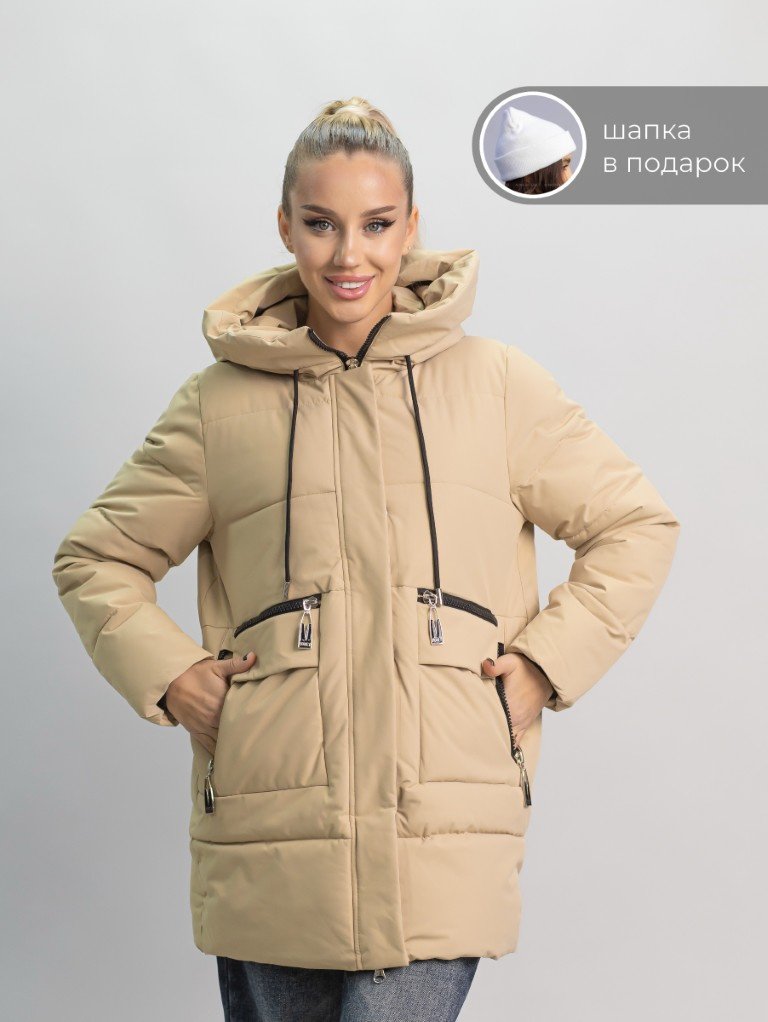 Зимняя куртка alinashoes темно-бежевый купить,NaN