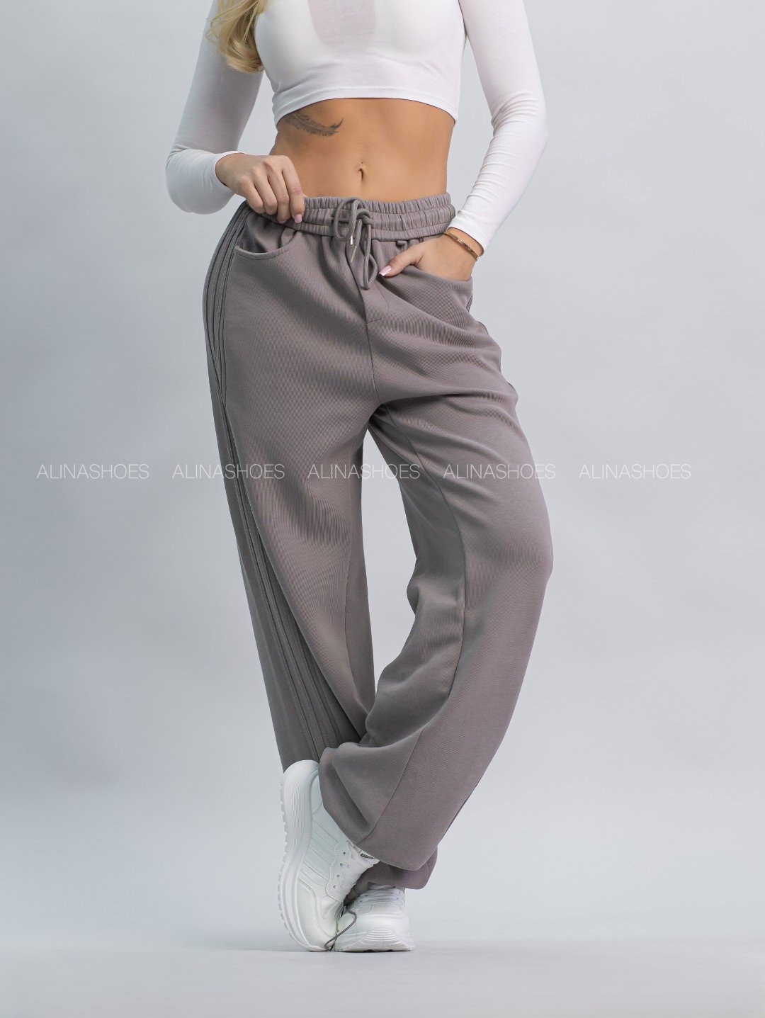 Повседневные брюки alinashoes серый купить,NaN