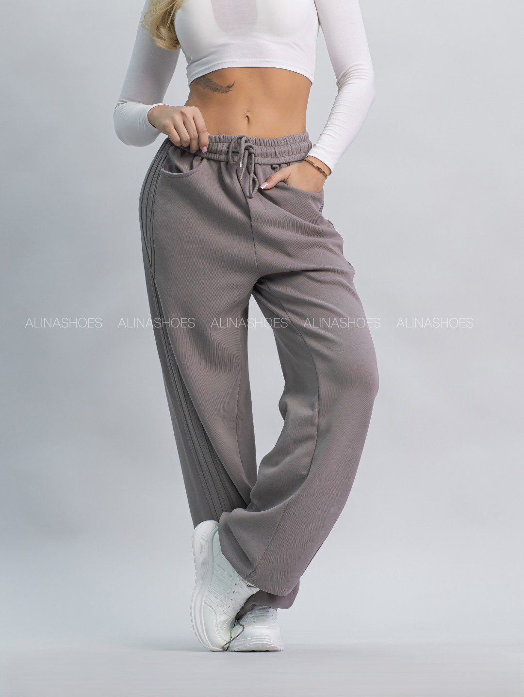 Повседневные брюки alinashoes серый купить,NaN