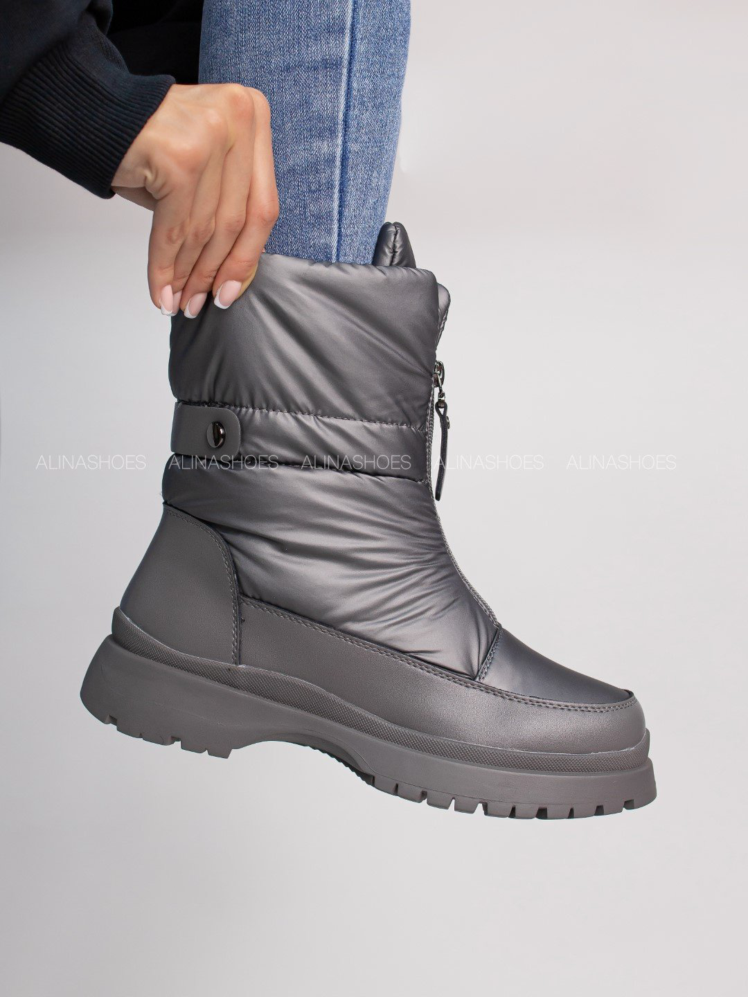 Дутики alinashoes серый купить,NaN