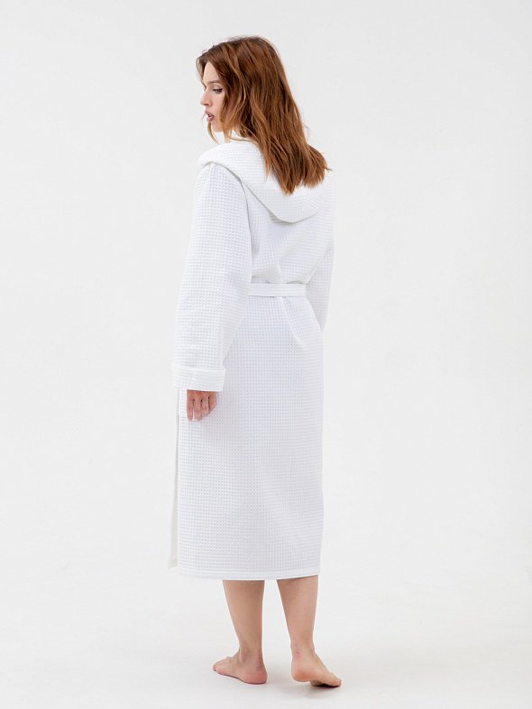 Вафельный халат COTTON белый купить,NaN
