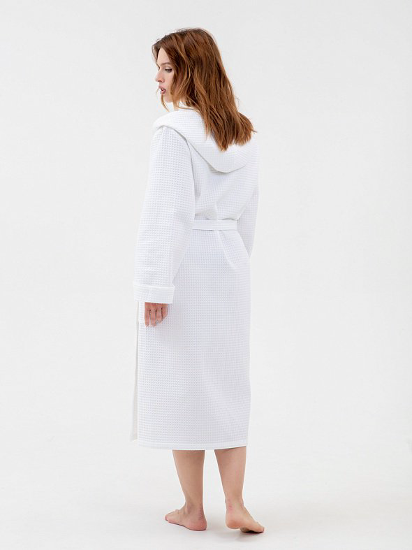 Вафельный халат COTTON белый купить,NaN