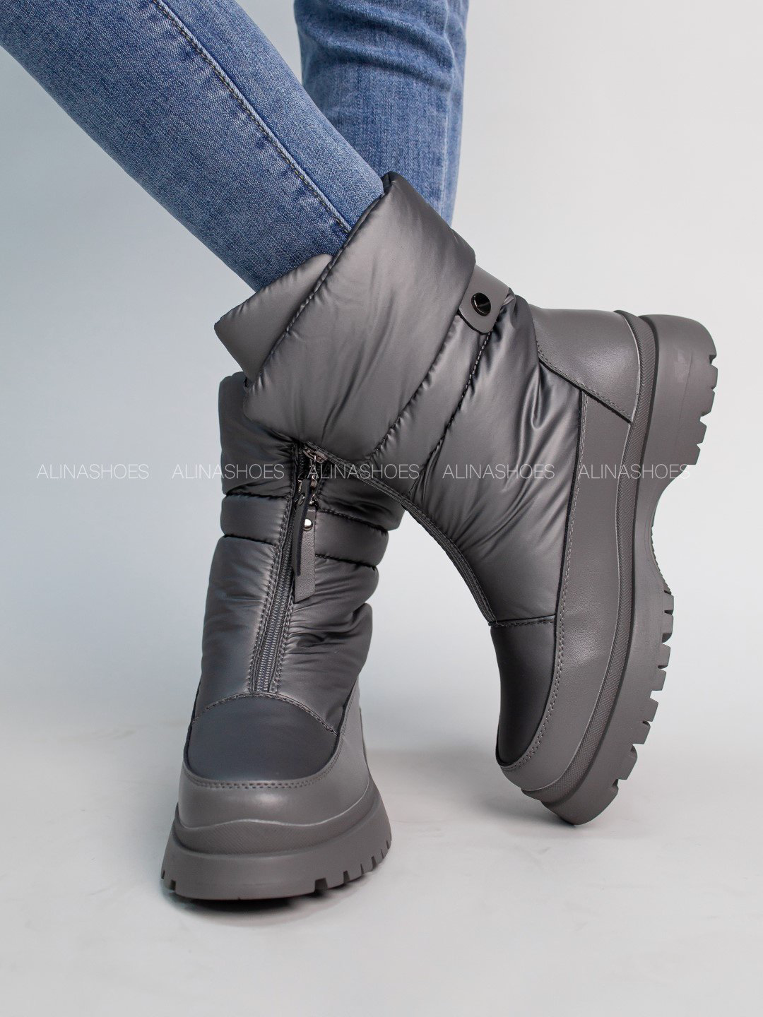 Дутики alinashoes серый купить,NaN