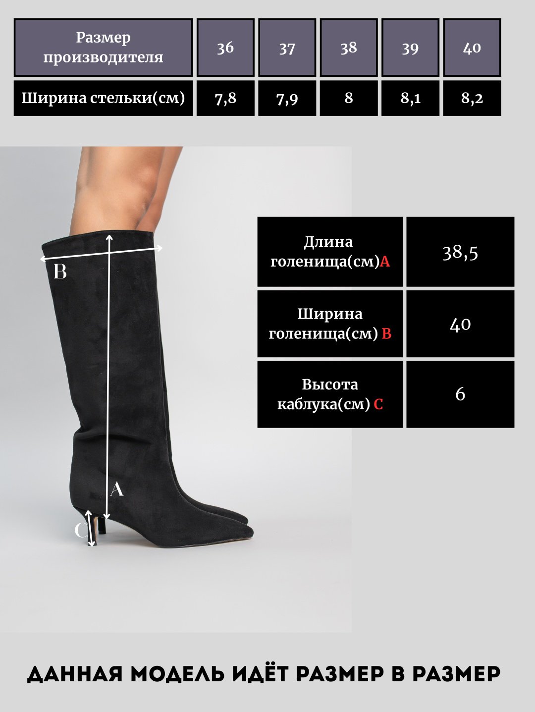 Сапоги alinashoes black 38 купить,NaN