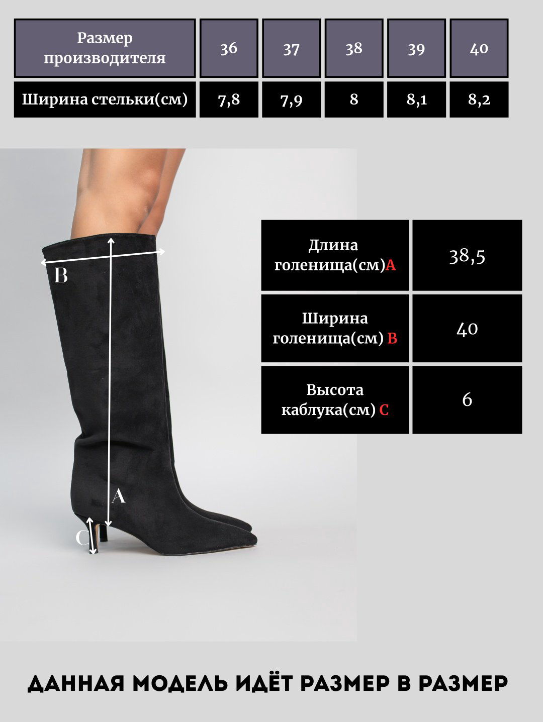Сапоги alinashoes black 38 купить,NaN