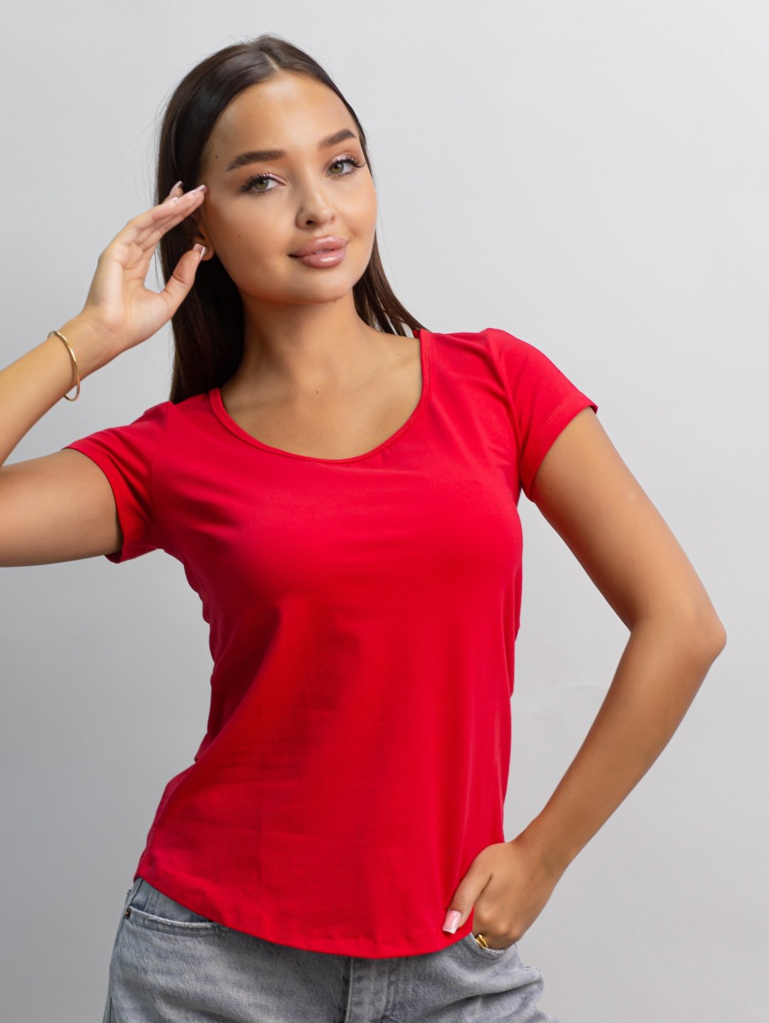 Футболка alinashoes без принта красная XL купить,NaN