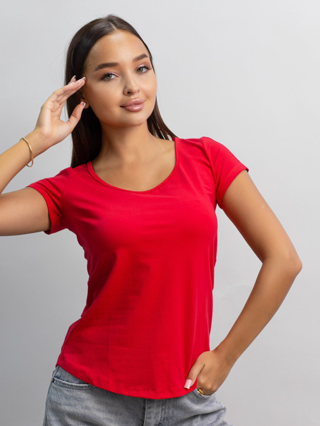 Футболка alinashoes без принта красная XL купить,NaN