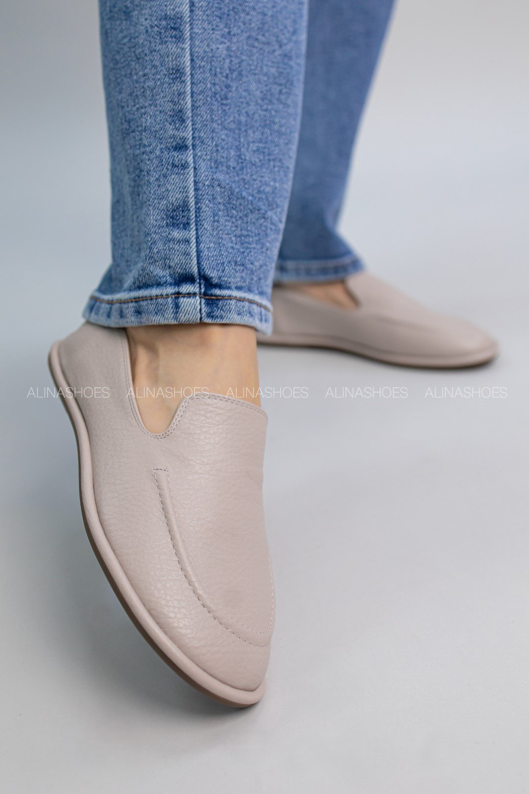 Мокасины alinashoes серый купить,NaN
