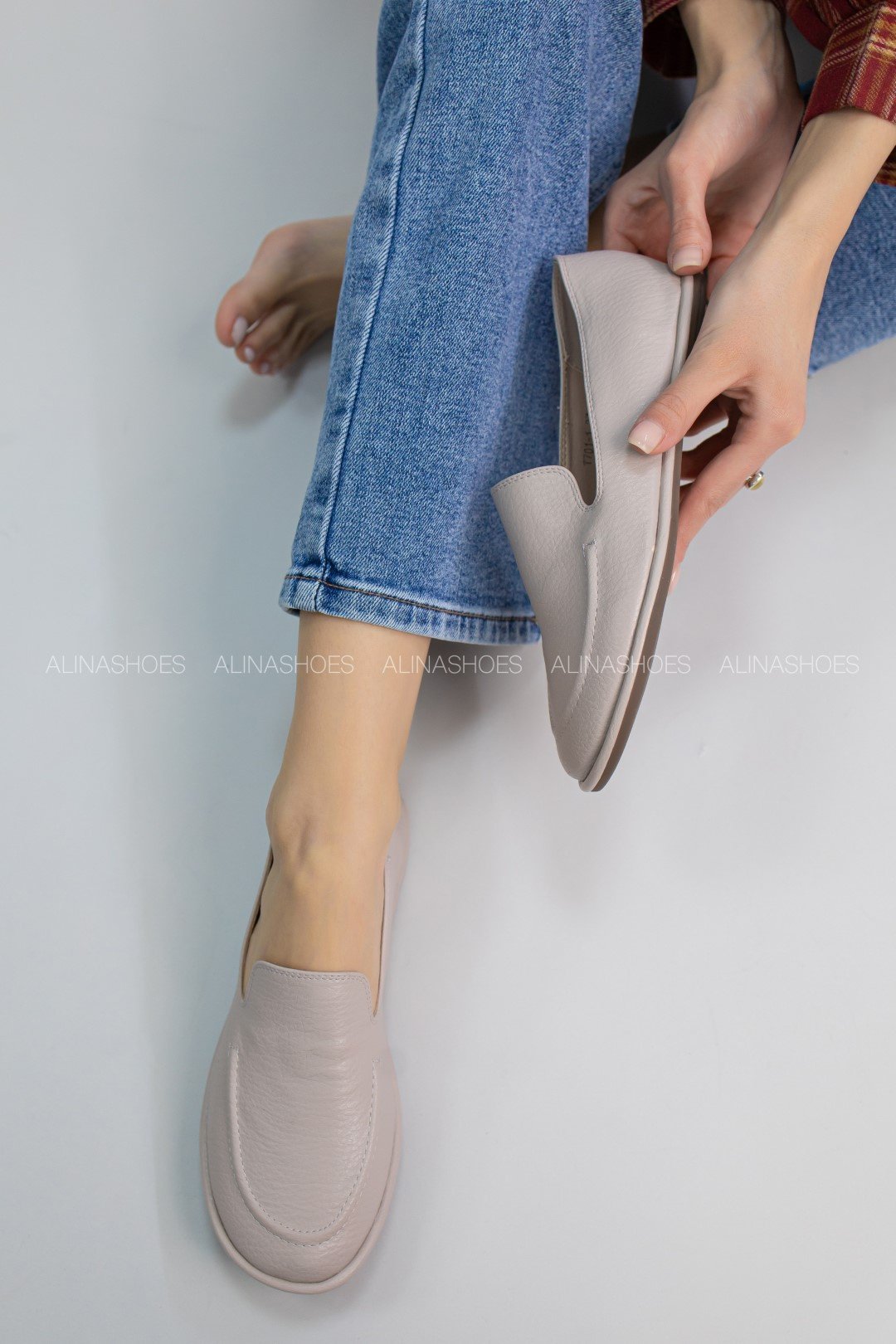 Мокасины alinashoes серый купить,NaN