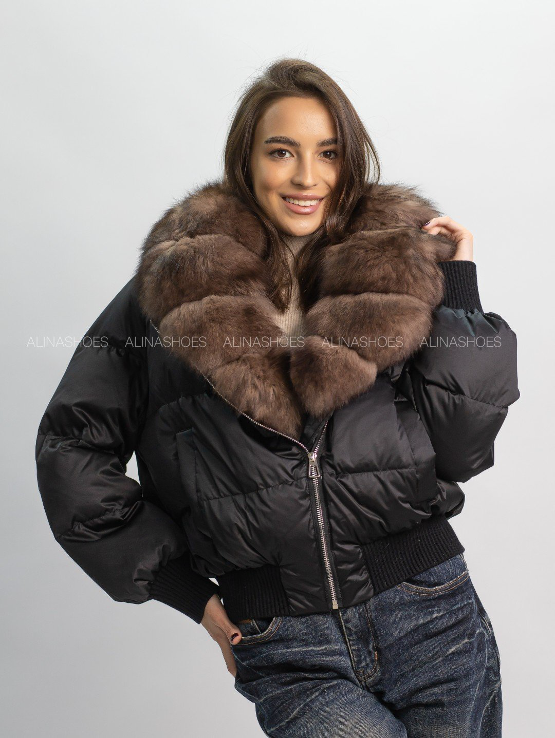 Пуховик alinashoes черный купить,NaN