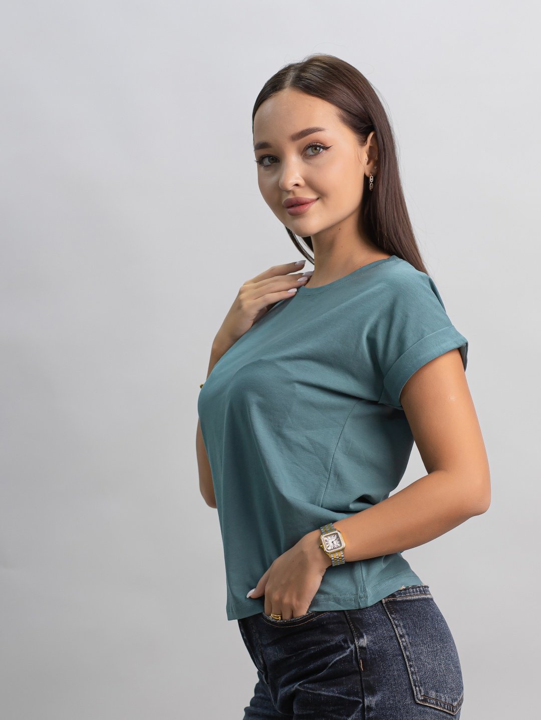 Футболка alinashoes без принта хаки one size купить,NaN