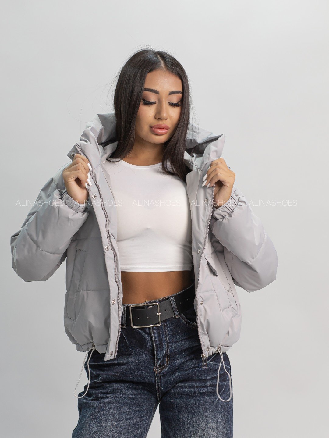 Демисезонная куртка alinashoes серый купить,NaN