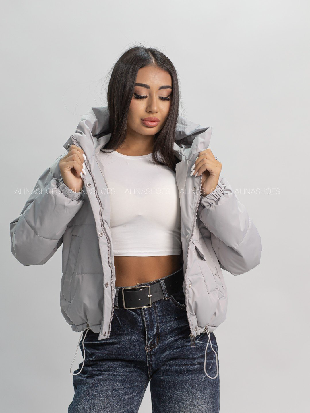 Демисезонная куртка alinashoes серый купить,NaN