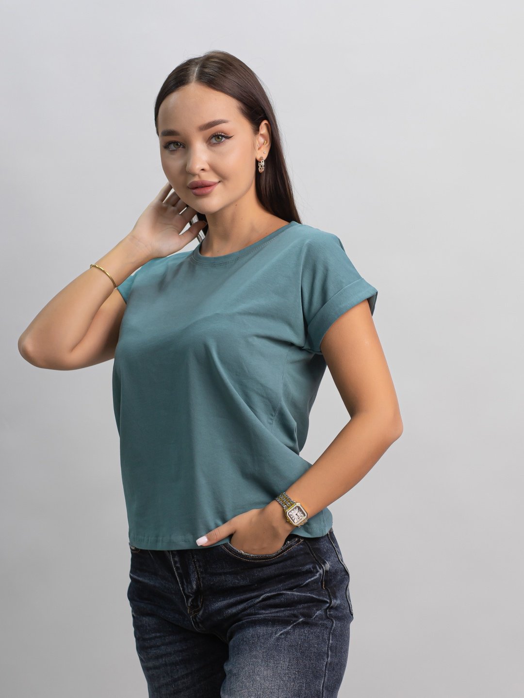 Футболка alinashoes без принта хаки one size купить,NaN