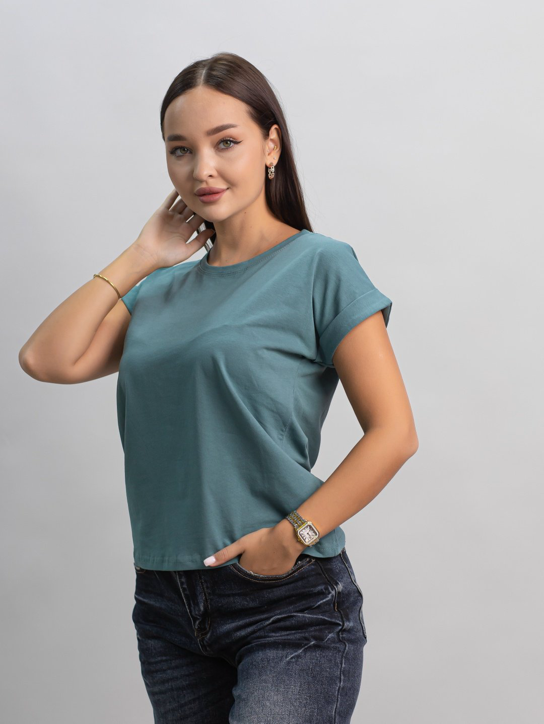 Футболка alinashoes без принта хаки one size купить,NaN