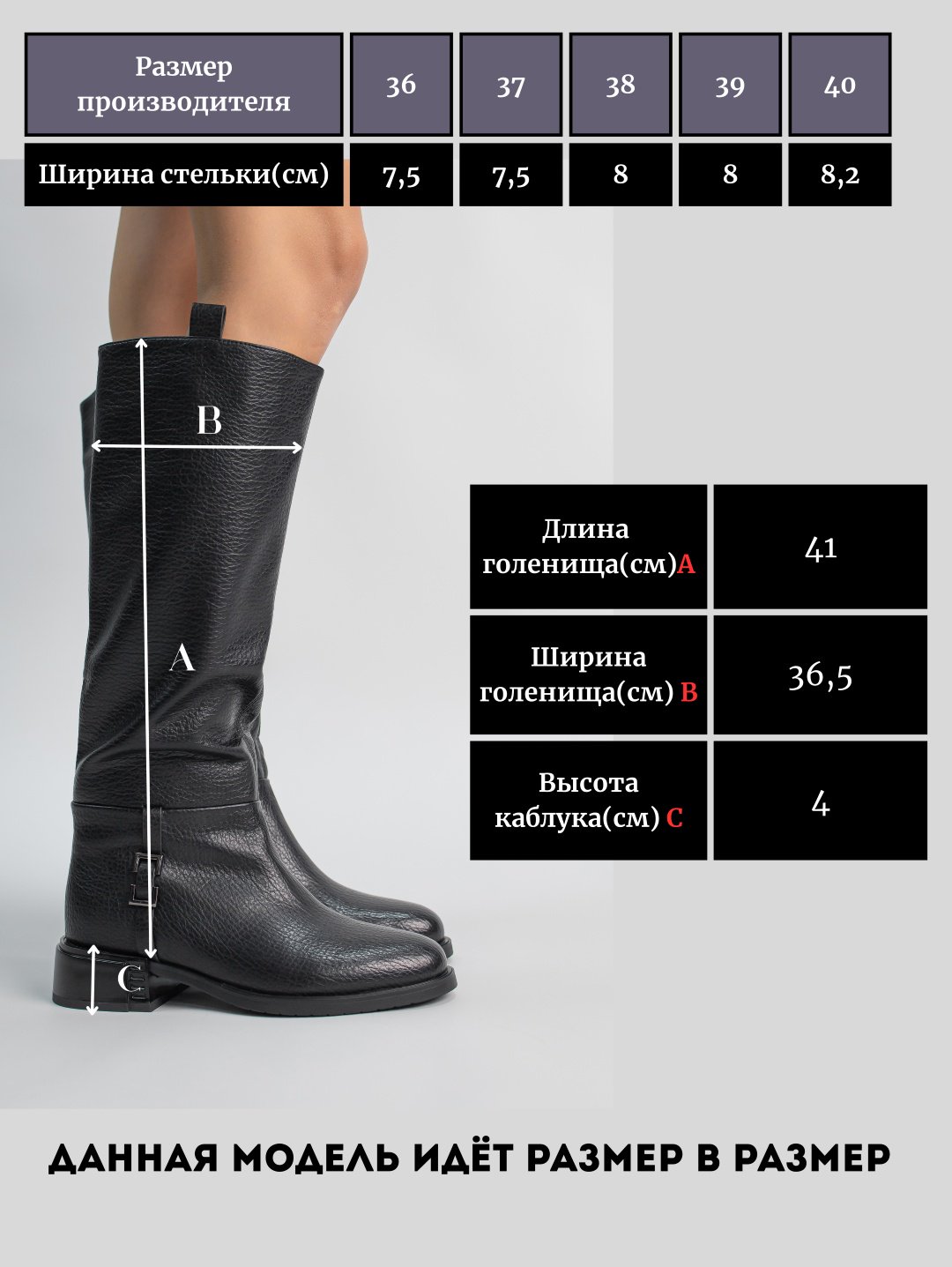 Сапоги alinashoes black 40 купить,NaN