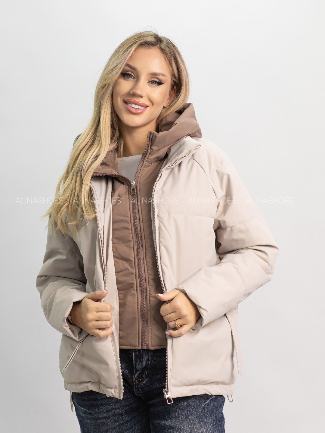 Демисезонная куртка alinashoes светло-бежевый купить,NaN