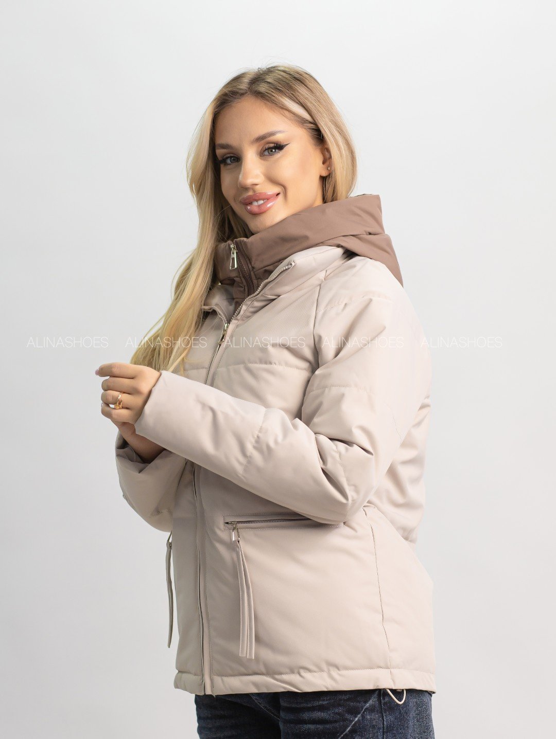 Демисезонная куртка alinashoes светло-бежевый купить,NaN